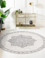 Ivory 12' x 12' Nyla Round Area Rug 100% Polypropylene Traditional Classic Carpet for Living Room, Kitchen, Bedroom, Dining, Office for Sale at Rug Engine