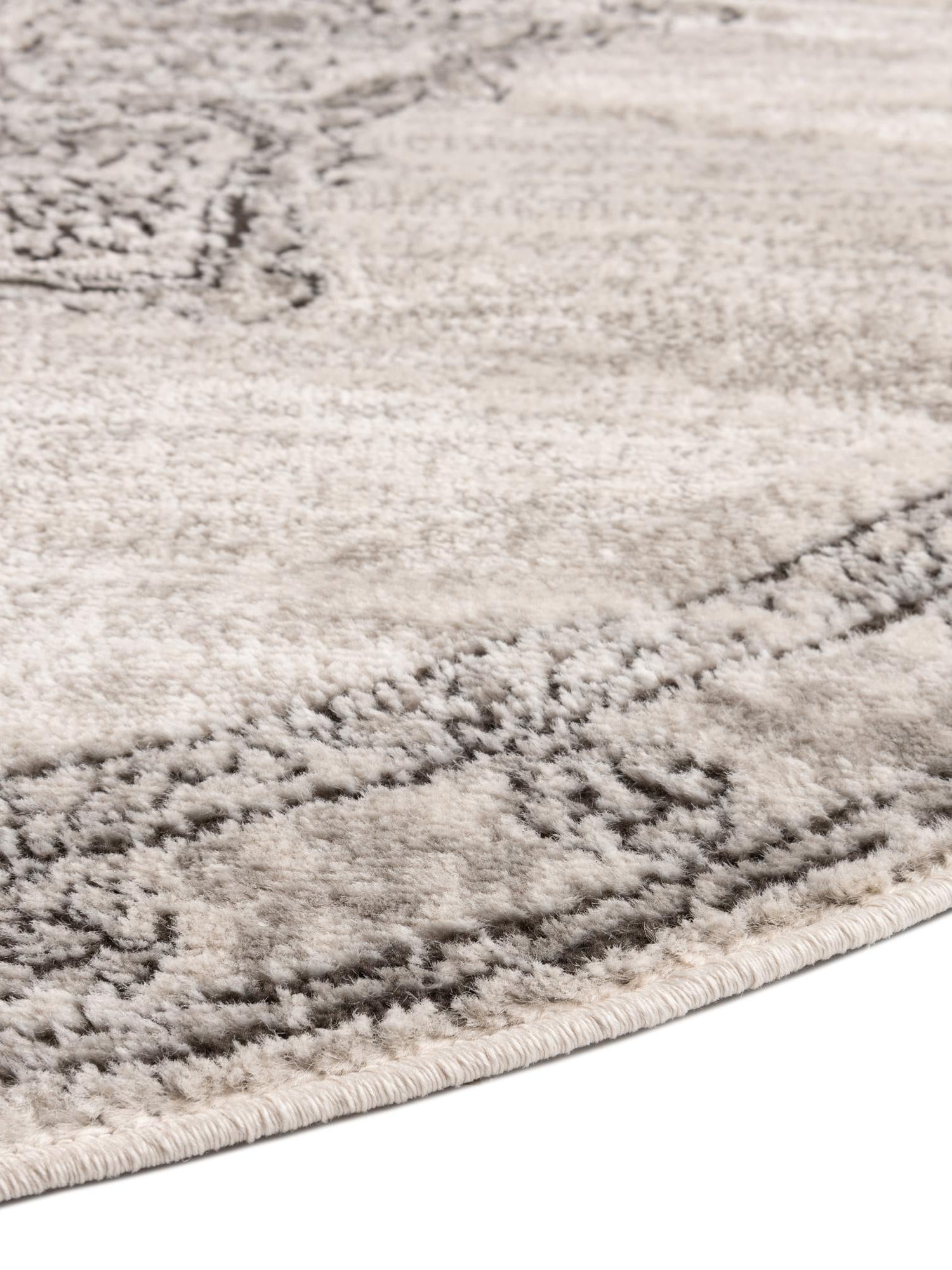 Ivory 5' 3 x 5' 3 Nyla Round Area Rug 100% Polypropylene Traditional Classic Carpet for Living Room, Kitchen, Bedroom, Dining, Office for Sale at Rug Engine