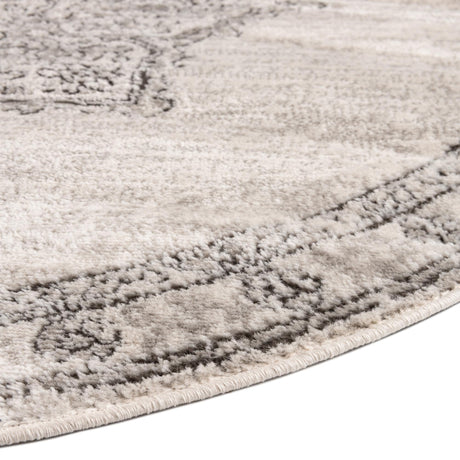 Ivory 5' 3 x 5' 3 Nyla Round Area Rug 100% Polypropylene Traditional Classic Carpet for Living Room, Kitchen, Bedroom, Dining, Office for Sale at Rug Engine