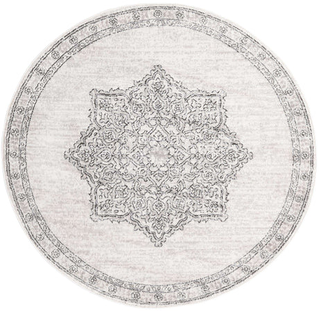 Ivory 5' 3 x 5' 3 Nyla Round Area Rug 100% Polypropylene Traditional Classic Carpet for Living Room, Kitchen, Bedroom, Dining, Office for Sale at Rug Engine