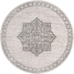 Ivory 10' x 10' Nyla Round Area Rug 100% Polypropylene Traditional Classic Carpet for Living Room, Kitchen, Bedroom, Dining, Office for Sale at Rug Engine