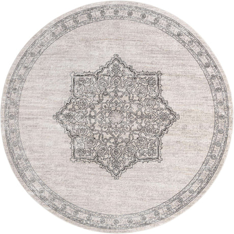 Ivory 10' x 10' Nyla Round Area Rug 100% Polypropylene Traditional Classic Carpet for Living Room, Kitchen, Bedroom, Dining, Office for Sale at Rug Engine