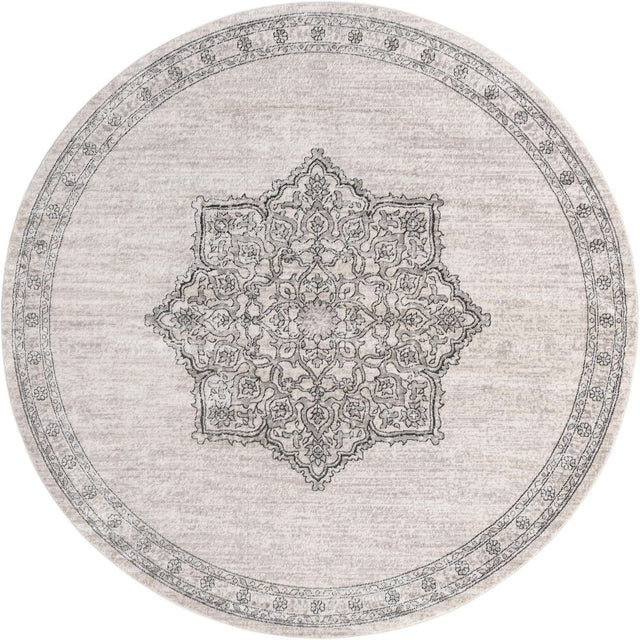 Ivory 10' x 10' Nyla Round Area Rug 100% Polypropylene Traditional Classic Carpet for Living Room, Kitchen, Bedroom, Dining, Office for Sale at Rug Engine