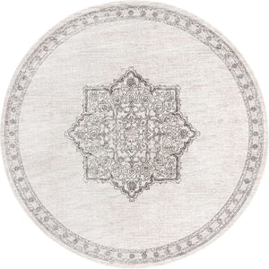 Ivory 12' x 12' Nyla Round Area Rug 100% Polypropylene Traditional Classic Carpet for Living Room, Kitchen, Bedroom, Dining, Office for Sale at Rug Engine