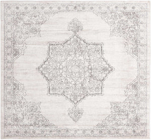 Ivory 10' x 10' Nyla Square Area Rug 100% Polypropylene Traditional Classic Carpet for Living Room, Kitchen, Bedroom, Dining, Office for Sale at Rug Engine