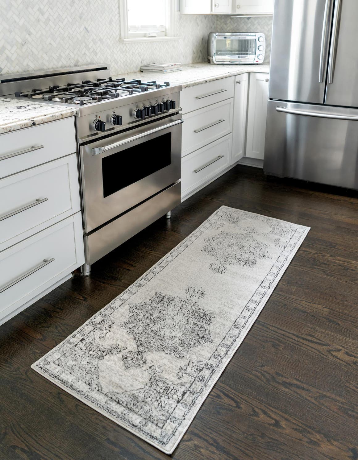 Ivory 2' 7 x 12' Nyla Runner Area Rug 100% Polypropylene Traditional Classic Carpet for Living Room, Kitchen, Bedroom, Dining, Office for Sale at Rug Engine