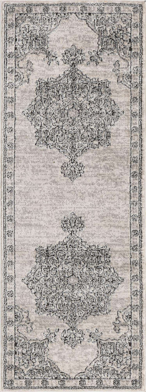 Ivory 2' x 6' Nyla Runner Area Rug 100% Polypropylene Traditional Classic Carpet for Living Room, Kitchen, Bedroom, Dining, Office for Sale at Rug Engine
