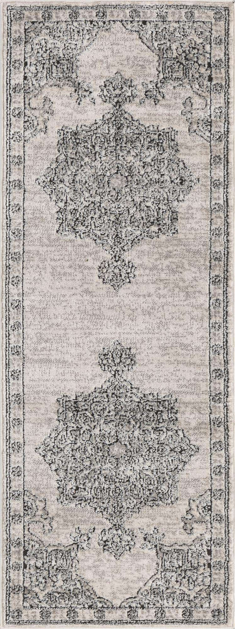 Ivory 2' x 6' Nyla Runner Area Rug 100% Polypropylene Traditional Classic Carpet for Living Room, Kitchen, Bedroom, Dining, Office for Sale at Rug Engine