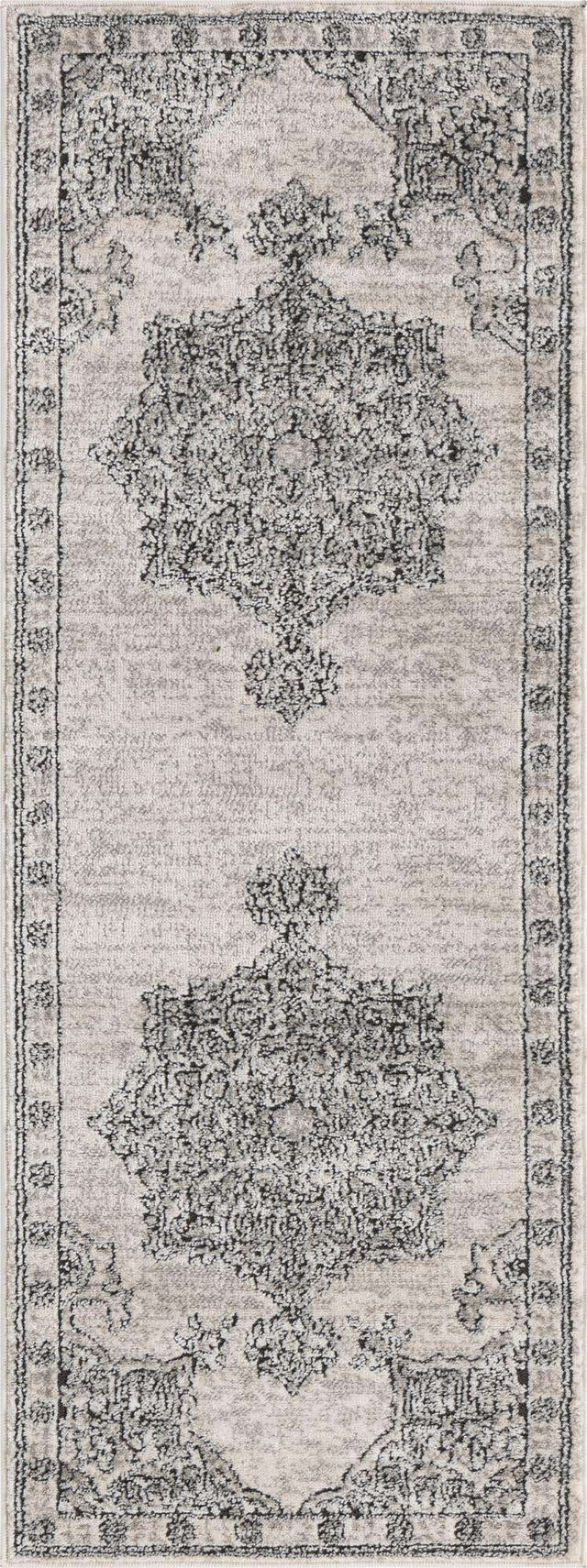 Ivory 2' x 6' Nyla Runner Area Rug 100% Polypropylene Traditional Classic Carpet for Living Room, Kitchen, Bedroom, Dining, Office for Sale at Rug Engine