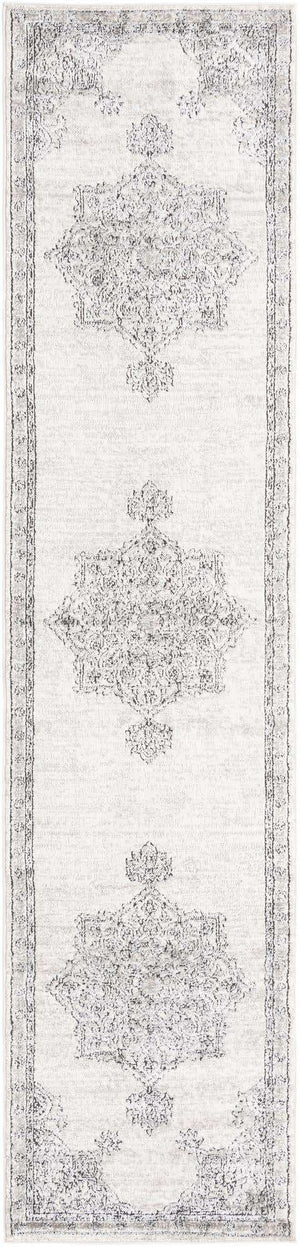 Ivory 2' 7 x 12' Nyla Runner Area Rug 100% Polypropylene Traditional Classic Carpet for Living Room, Kitchen, Bedroom, Dining, Office for Sale at Rug Engine