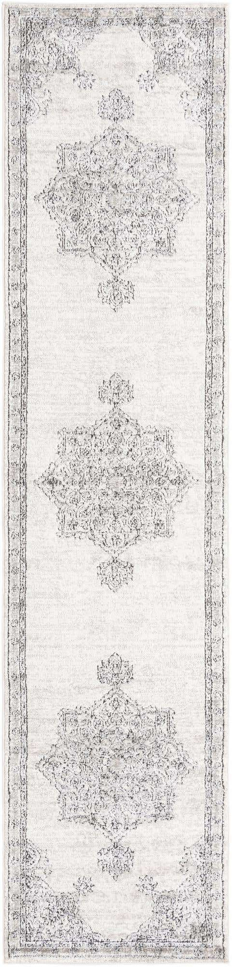 Ivory 2' 7 x 12' Nyla Runner Area Rug 100% Polypropylene Traditional Classic Carpet for Living Room, Kitchen, Bedroom, Dining, Office for Sale at Rug Engine