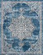 Blue 9' x 12' Nyla Rectangle Area Rug 100% Polypropylene Traditional Classic Carpet for Living Room, Kitchen, Bedroom, Dining, Office for Sale at Rug Engine