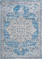 Blue 6' x 9' Nyla Rectangle Area Rug 100% Polypropylene Traditional Classic Carpet for Living Room, Kitchen, Bedroom, Dining, Office for Sale at Rug Engine
