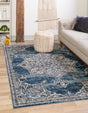 Blue 1' 4 x 1' 4 Nyla Sample Area Rug 100% Polypropylene Traditional Classic Carpet for Living Room, Kitchen, Bedroom, Dining, Office for Sale at Rug Engine