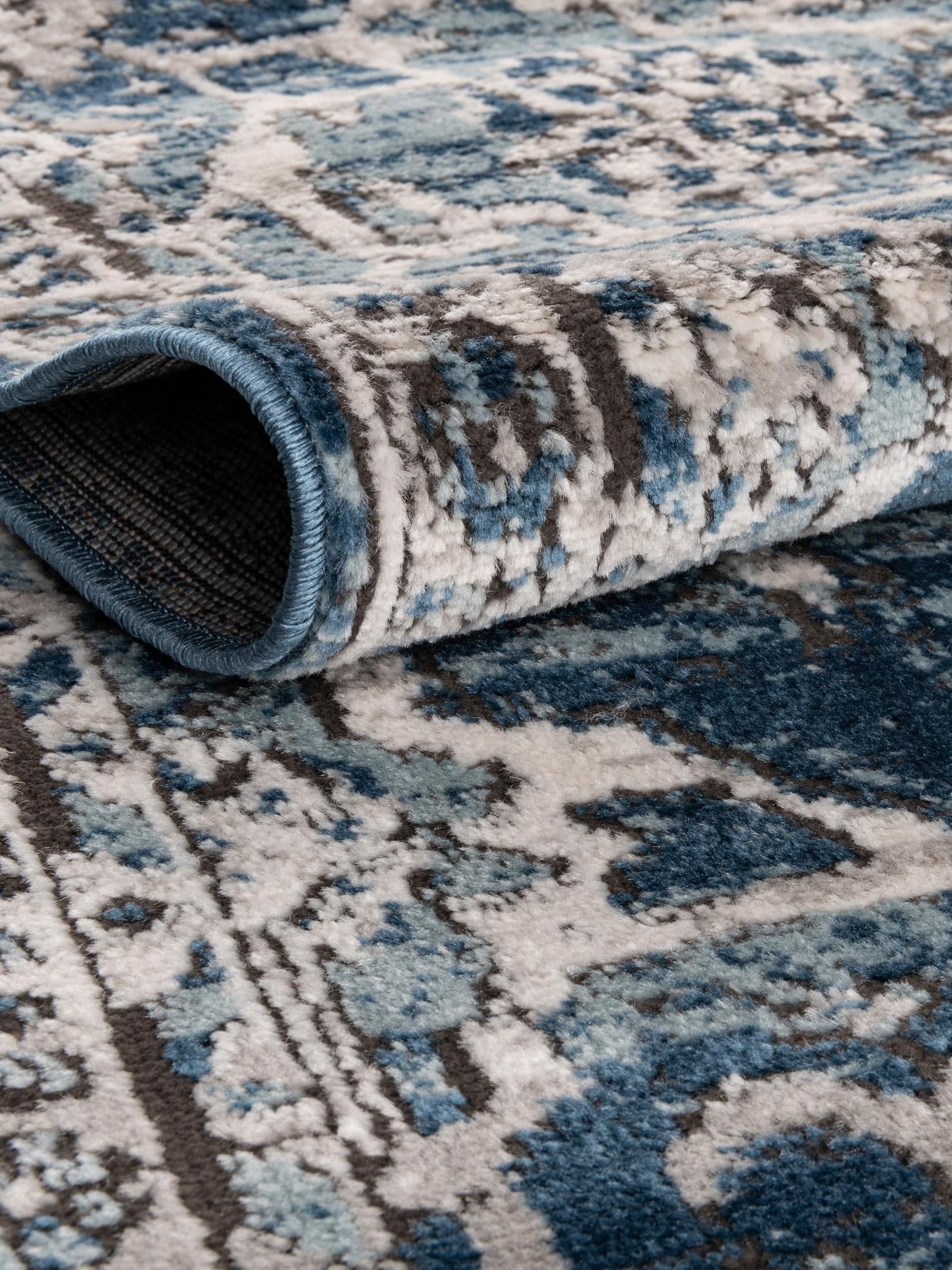Blue 9' x 12' Nyla Rectangle Area Rug 100% Polypropylene Traditional Classic Carpet for Living Room, Kitchen, Bedroom, Dining, Office for Sale at Rug Engine