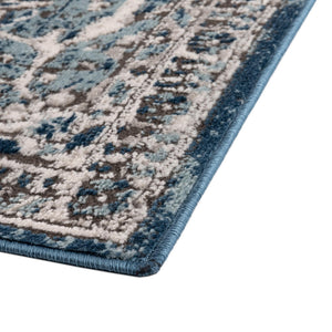 Blue 3' 3 x 5' 3 Nyla Rectangle Area Rug 100% Polypropylene Traditional Classic Carpet for Living Room, Kitchen, Bedroom, Dining, Office for Sale at Rug Engine