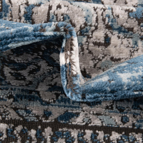Blue 7' 10 x 10' Nyla Rectangle Area Rug 100% Polypropylene Traditional Classic Carpet for Living Room, Kitchen, Bedroom, Dining, Office for Sale at Rug Engine