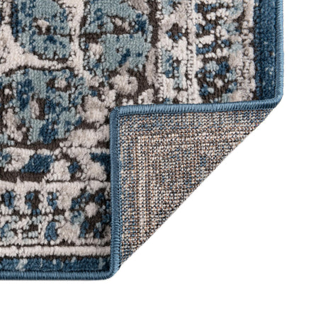 Blue 9' x 12' Nyla Rectangle Area Rug 100% Polypropylene Traditional Classic Carpet for Living Room, Kitchen, Bedroom, Dining, Office for Sale at Rug Engine