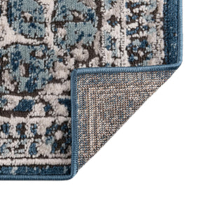 Blue 5' 3 x 8' Nyla Rectangle Area Rug 100% Polypropylene Traditional Classic Carpet for Living Room, Kitchen, Bedroom, Dining, Office for Sale at Rug Engine