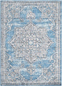 Blue 4' x 6' Nyla Rectangle Area Rug 100% Polypropylene Traditional Classic Carpet for Living Room, Kitchen, Bedroom, Dining, Office for Sale at Rug Engine