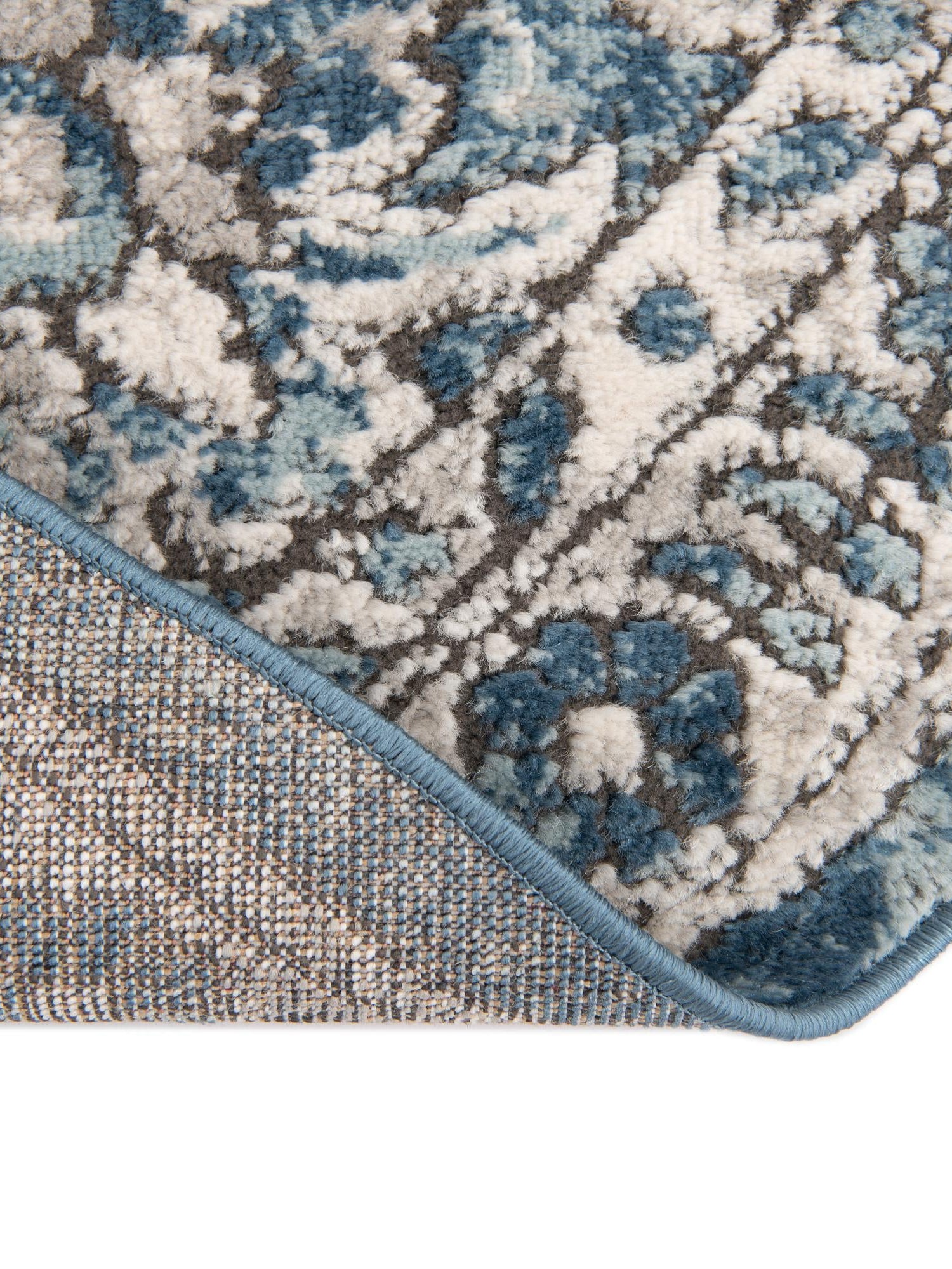 Blue 10' x 10' Nyla Round Area Rug 100% Polypropylene Traditional Classic Carpet for Living Room, Kitchen, Bedroom, Dining, Office for Sale at Rug Engine