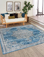 Blue 11' 10 x 11' 10 Nyla Square Area Rug 100% Polypropylene Traditional Classic Carpet for Living Room, Kitchen, Bedroom, Dining, Office for Sale at Rug Engine