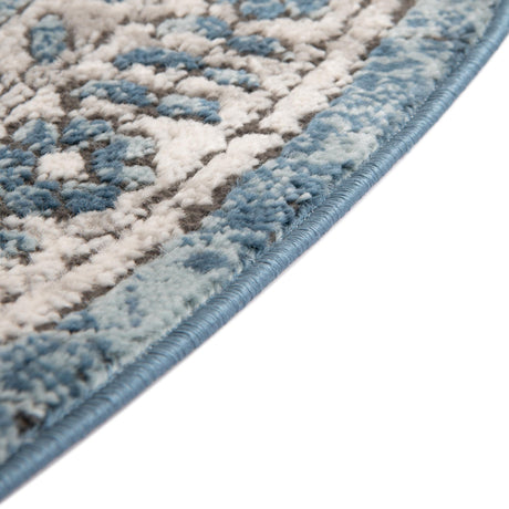 Blue 6' 1 x 9' Nyla Oval Area Rug 100% Polypropylene Traditional Classic Carpet for Living Room, Kitchen, Bedroom, Dining, Office for Sale at Rug Engine