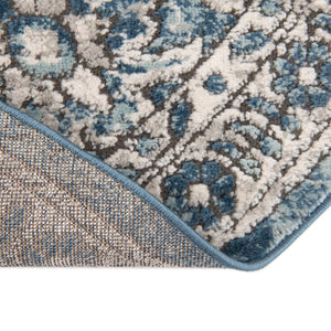 Blue 6' 1 x 9' Nyla Oval Area Rug 100% Polypropylene Traditional Classic Carpet for Living Room, Kitchen, Bedroom, Dining, Office for Sale at Rug Engine