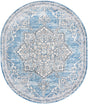 Blue 7' 10 x 10' Nyla Oval Area Rug 100% Polypropylene Traditional Classic Carpet for Living Room, Kitchen, Bedroom, Dining, Office for Sale at Rug Engine