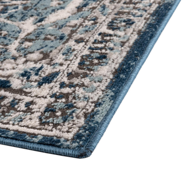 Blue 4' x 4' Nyla Octagon Area Rug 100% Polypropylene Traditional Classic Carpet for Living Room, Kitchen, Bedroom, Dining, Office for Sale at Rug Engine