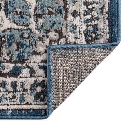 Blue 4' x 4' Nyla Octagon Area Rug 100% Polypropylene Traditional Classic Carpet for Living Room, Kitchen, Bedroom, Dining, Office for Sale at Rug Engine