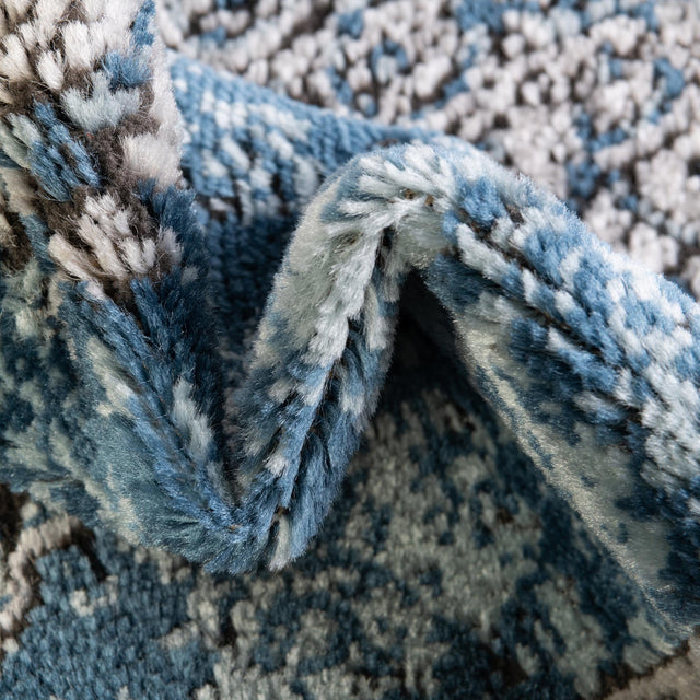 Blue 2' 7 x 12' Nyla Runner Area Rug 100% Polypropylene Traditional Classic Carpet for Living Room, Kitchen, Bedroom, Dining, Office for Sale at Rug Engine