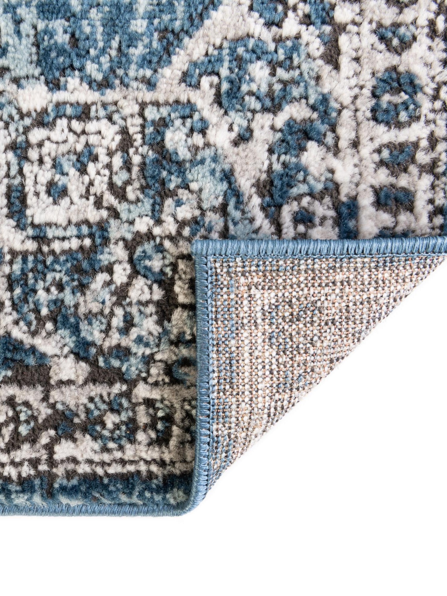 Blue 2' 7 x 12' Nyla Runner Area Rug 100% Polypropylene Traditional Classic Carpet for Living Room, Kitchen, Bedroom, Dining, Office for Sale at Rug Engine