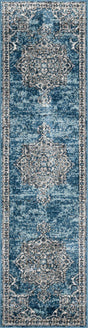 Blue 2' x 8' Nyla Runner Area Rug 100% Polypropylene Traditional Classic Carpet for Living Room, Kitchen, Bedroom, Dining, Office for Sale at Rug Engine