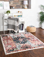 Pink 5' 1 x 5' 1 Sumter Square Area Rug Contemporary Durable Easy Clean Carpet for Bedrooms, Living Areas, Dining, Office, Dorms for Sale at Rug Engine
