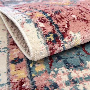 Pink 8' x 8' Sumter Octagon Area Rug Contemporary Durable Easy Clean Carpet for Bedrooms, Living Areas, Dining, Office, Dorms for Sale at Rug Engine
