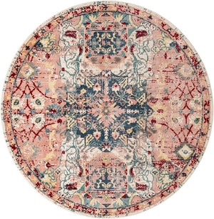 Pink 12' 4 x 12' 4 Sumter Round Area Rug Contemporary Durable Easy Clean Carpet for Bedrooms, Living Areas, Dining, Office, Dorms for Sale at Rug Engine