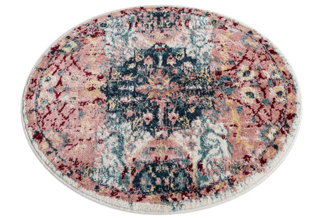 Pink 3' 3 x 3' 3 Sumter Round Area Rug Contemporary Durable Easy Clean Carpet for Bedrooms, Living Areas, Dining, Office, Dorms for Sale at Rug Engine