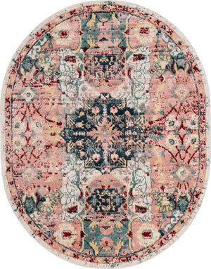 Pink 8' x 10' Sumter Oval Area Rug Contemporary Durable Easy Clean Carpet for Bedrooms, Living Areas, Dining, Office, Dorms for Sale at Rug Engine