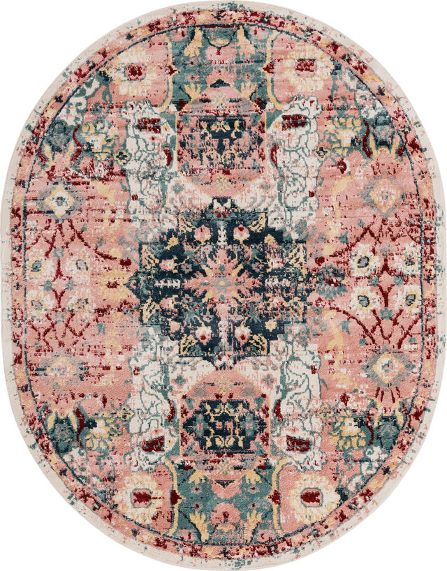 Pink 8' x 10' Sumter Oval Area Rug Contemporary Durable Easy Clean Carpet for Bedrooms, Living Areas, Dining, Office, Dorms for Sale at Rug Engine