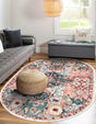 Pink 5' 1 x 8' Sumter Oval Area Rug Contemporary Durable Easy Clean Carpet for Bedrooms, Living Areas, Dining, Office, Dorms for Sale at Rug Engine