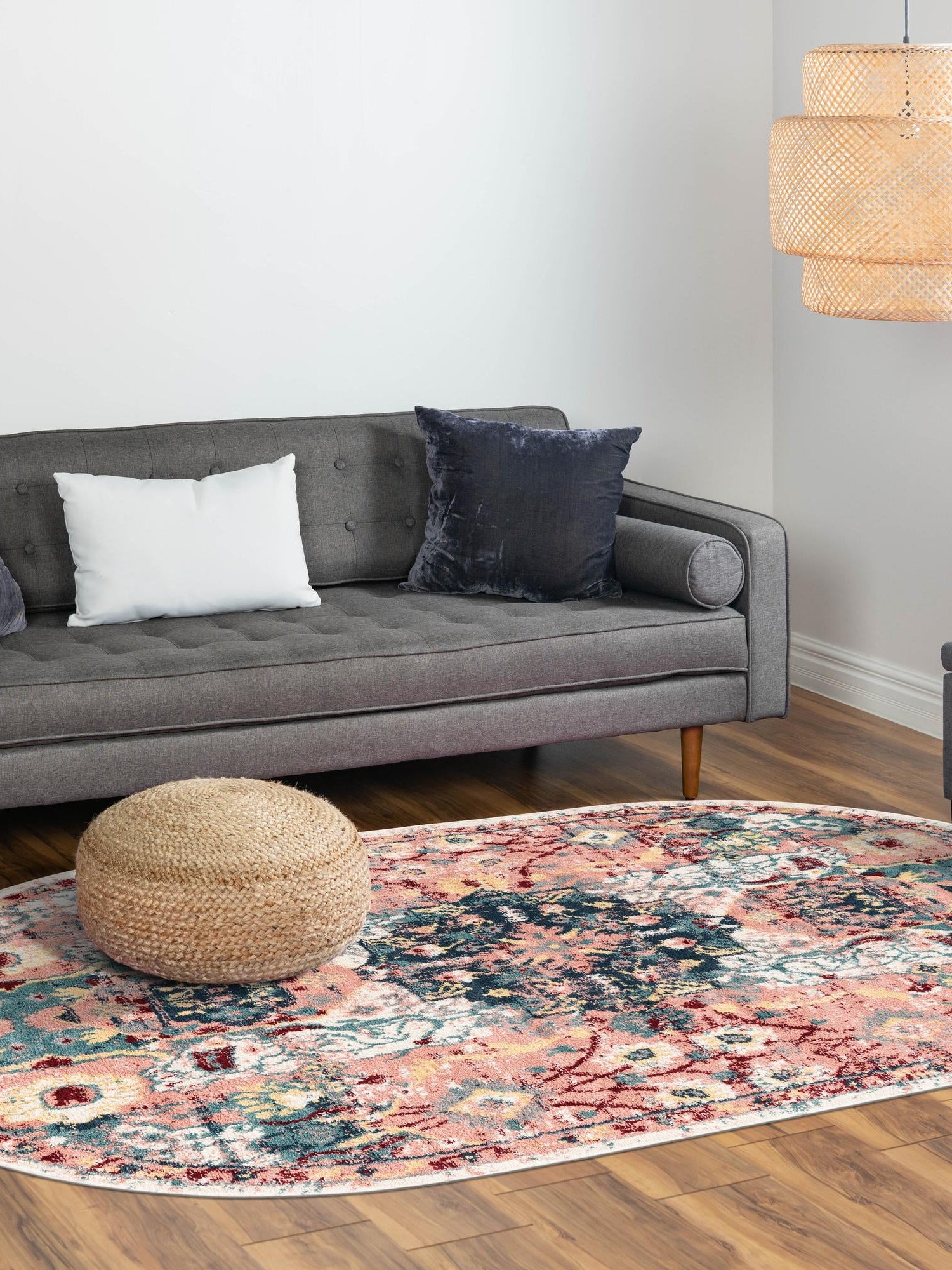 Pink 3' 3 x 5' 3 Sumter Oval Area Rug Contemporary Durable Easy Clean Carpet for Bedrooms, Living Areas, Dining, Office, Dorms for Sale at Rug Engine