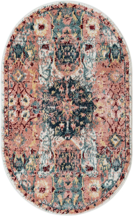 Pink 3' 3 x 5' 3 Sumter Oval Area Rug Contemporary Durable Easy Clean Carpet for Bedrooms, Living Areas, Dining, Office, Dorms for Sale at Rug Engine