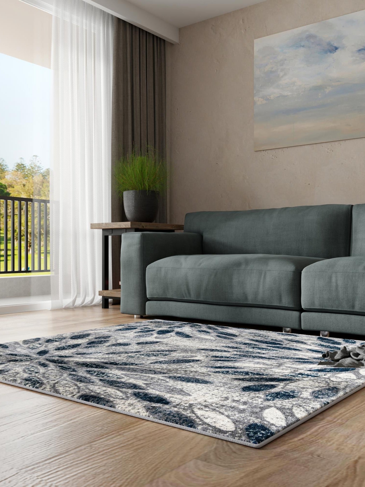 Gray 8' x 8' Sumter Square Area Rug Contemporary Durable Easy Clean Carpet for Bedrooms, Living Areas, Dining, Office, Dorms for Sale at Rug Engine