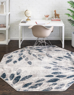 Gray 4' 1 x 4' 1 Sumter Octagon Area Rug Contemporary Durable Easy Clean Carpet for Bedrooms, Living Areas, Dining, Office, Dorms for Sale at Rug Engine
