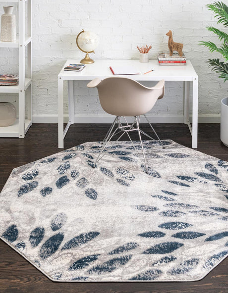 Gray 4' 1 x 4' 1 Sumter Octagon Area Rug Contemporary Durable Easy Clean Carpet for Bedrooms, Living Areas, Dining, Office, Dorms for Sale at Rug Engine