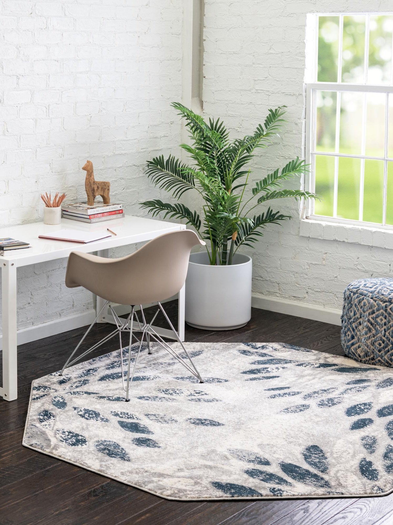 Gray 6' 1 x 6' 1 Sumter Octagon Area Rug Contemporary Durable Easy Clean Carpet for Bedrooms, Living Areas, Dining, Office, Dorms for Sale at Rug Engine