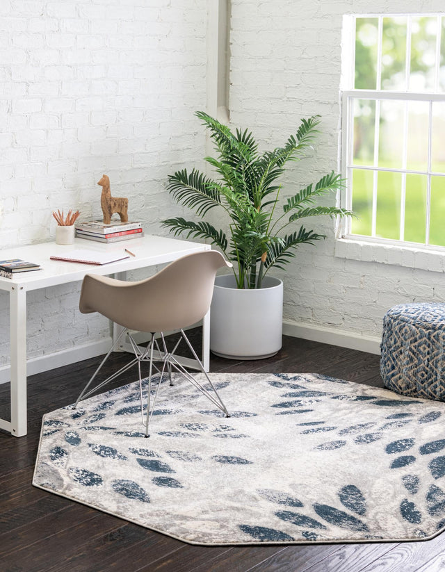 Gray 4' 1 x 4' 1 Sumter Octagon Area Rug Contemporary Durable Easy Clean Carpet for Bedrooms, Living Areas, Dining, Office, Dorms for Sale at Rug Engine