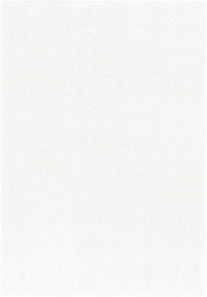 Snow White 10' x 14' Solo Rectangle Area Rug Thick Soft Touch Fluffy & Plush Shaggy Pile