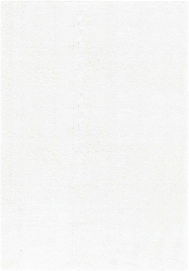 Snow White 10' x 14' Solo Rectangle Area Rug Thick Soft Touch Fluffy & Plush Shaggy Pile